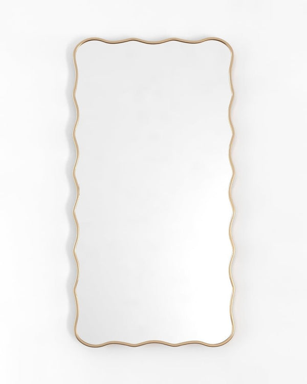 Edged Joy Full Length Mirror - Unlacquered Solid Brass