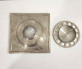 Engraved Silver Floor drain - Unlacquered Solid Brass - Northgrove Partners