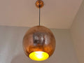 Hammered Copper Ball Pendant Light — Solid Copper Sphere Ceiling Lamp