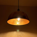 Hammered Solid Copper Half-Dome Pendant — Moroccan Artisan Ceiling Light