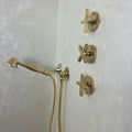 Unlacquered Brass Shower Set — Showerhead, Handheld & Tub Faucet - Northgrove Partners