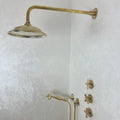 Unlacquered Brass Shower Set — Showerhead, Handheld & Tub Faucet - Northgrove Partners
