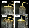 Unlacquered Brass Shower System — Round Showerhead & Straight Arm - Northgrove Partners