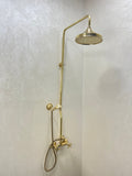 Unlacquered Brass Rain Shower Set — Victorian Style - Northgrove Partners