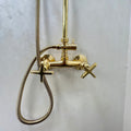 Unlacquered Brass Rain Shower Set — Victorian Style - Northgrove Partners