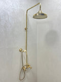 Unlacquered Brass Rain Shower Set — Victorian Style - Northgrove Partners
