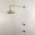Unlacquered Brass Shower System — Classic Dome Showerhead - Northgrove Partners