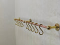Unlacquered Brass Copper Pot Rail With S Hooks - Unlacquered Solid Brass - Northgrove Partners