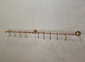 Unlacquered Brass Copper Pot Rail With S Hooks - Unlacquered Solid Brass - Northgrove Partners