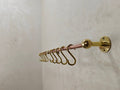 Unlacquered Brass Copper Pot Rail With S Hooks - Unlacquered Solid Brass - Northgrove Partners