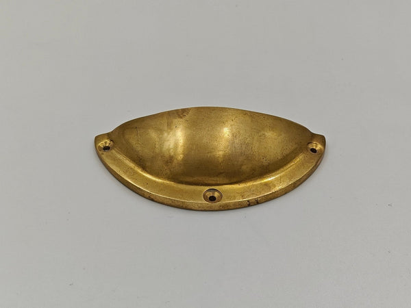 Unlacquered Brass Cup Pulls - Unlacquered Solid Brass