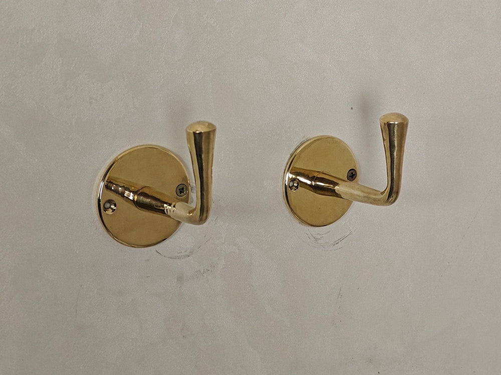 Unlacquered Brass Handmade Coat Rack - Unlacquered Solid Brass - Northgrove Partners