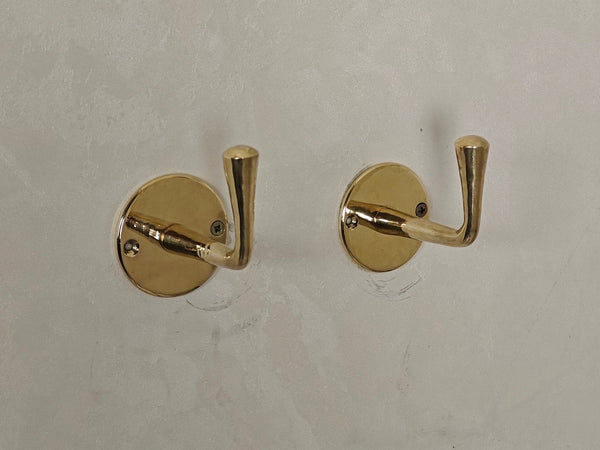 Unlacquered Brass Handmade Coat Rack - Unlacquered Solid Brass