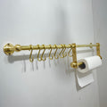 Unlacquered Brass Pot Rack With Tissue Holder - Unlacquered Solid Brass - Northgrove Partners