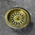 Unlacquered Brass Strainer Sink - Unlacquered Solid Brass - Northgrove Partners