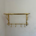 Unlacquered Brass Towel Rack With hooks - Unlacquered Solid Brass - Northgrove Partners