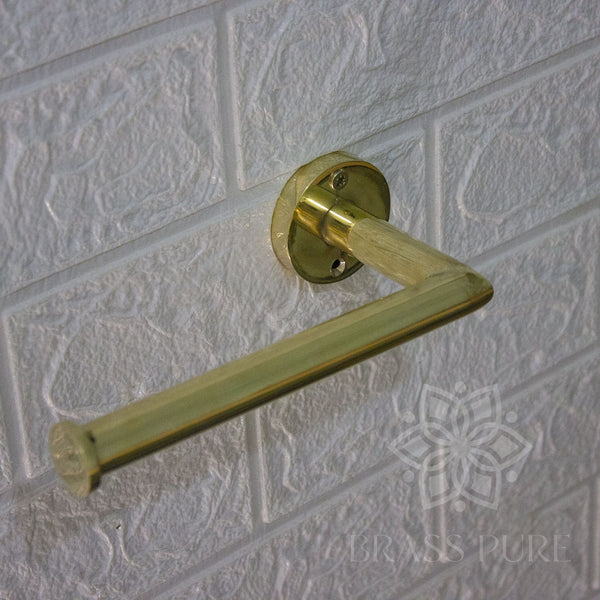 Unlacquered Brass Wall Mount Toilet Paper Holder - Unlacquered Solid Brass