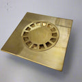 Unlaqauerd Brass Floor Drain - Square Shower Drain - Unlacquered Solid Brass - Northgrove Partners