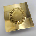 Unlaqauerd Brass Floor Drain - Square Shower Drain - Unlacquered Solid Brass - Northgrove Partners